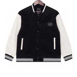 We11done Loose Contrast Color Baseball Jacket